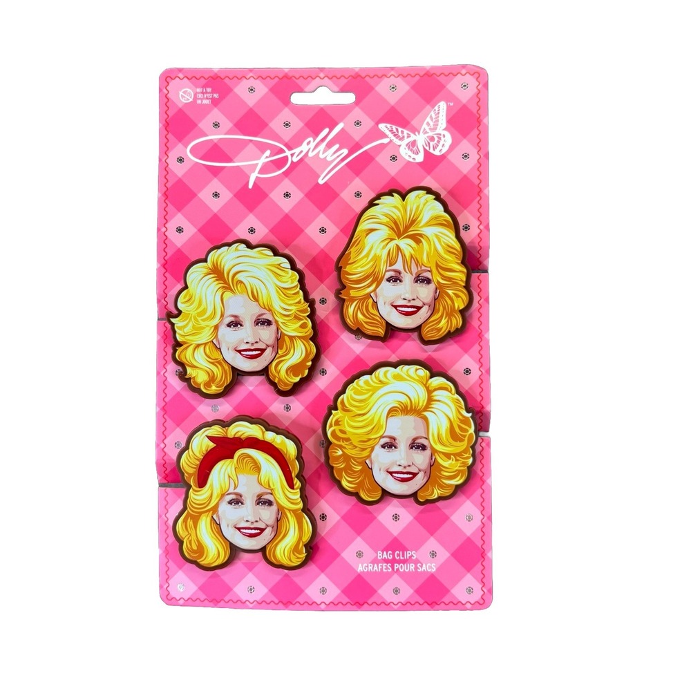 Dolly Parton Bag Clips. 4 Clips. Iconic Hairstyles. NEW. for chip bags & etc